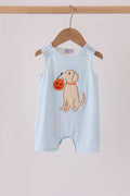 Blue Puppy Pumpkin Applique Jon Jon