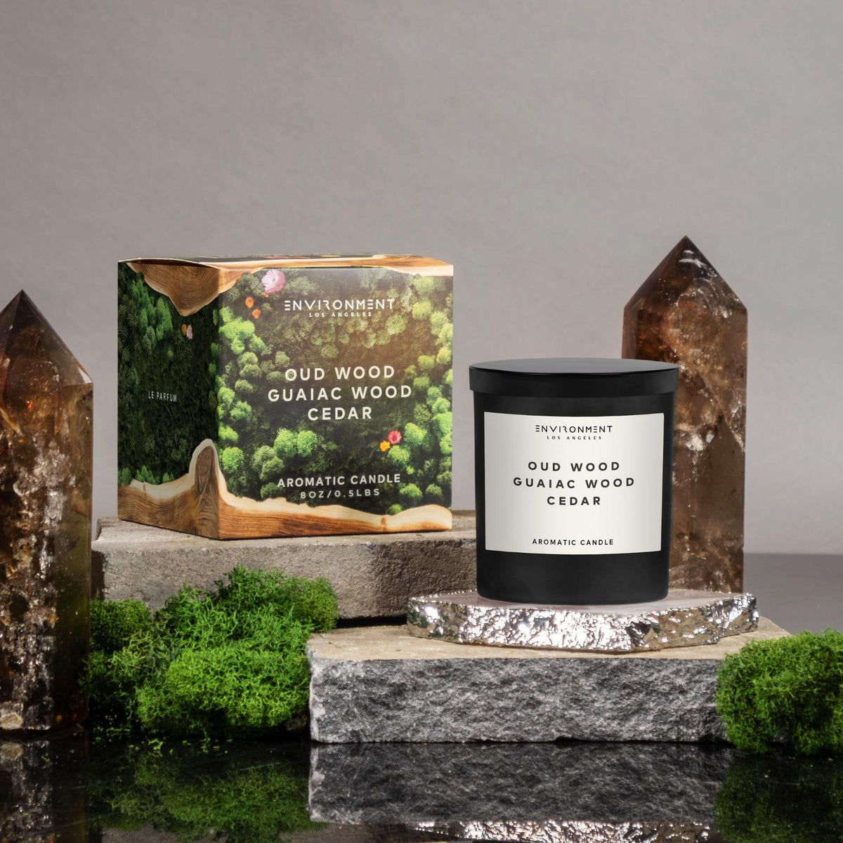 8oz Oud Wood | Guaiac Wood | Cedar Candle with Lid and Box (Inspired by Tom Ford Oud Wood®)