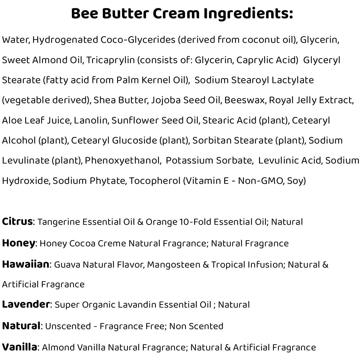 Bee Butter Cream Tube 4oz