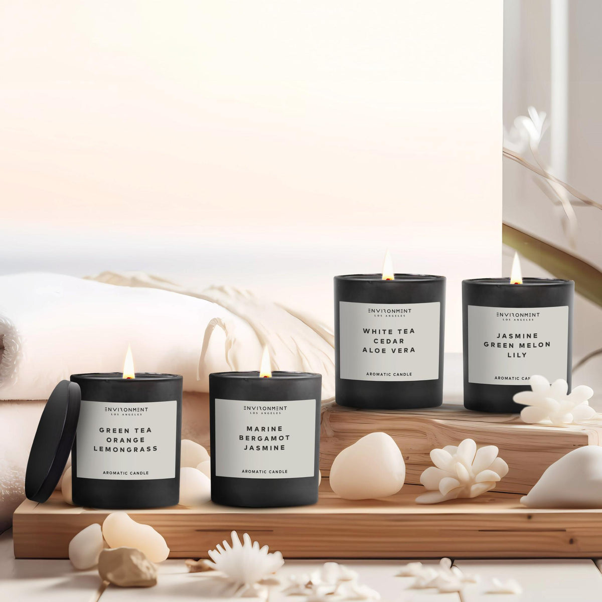 8oz Marine | Bergamot | Jasmine Candle with Lid and Box (Inspired by The Ritz Carlton Hotel®)