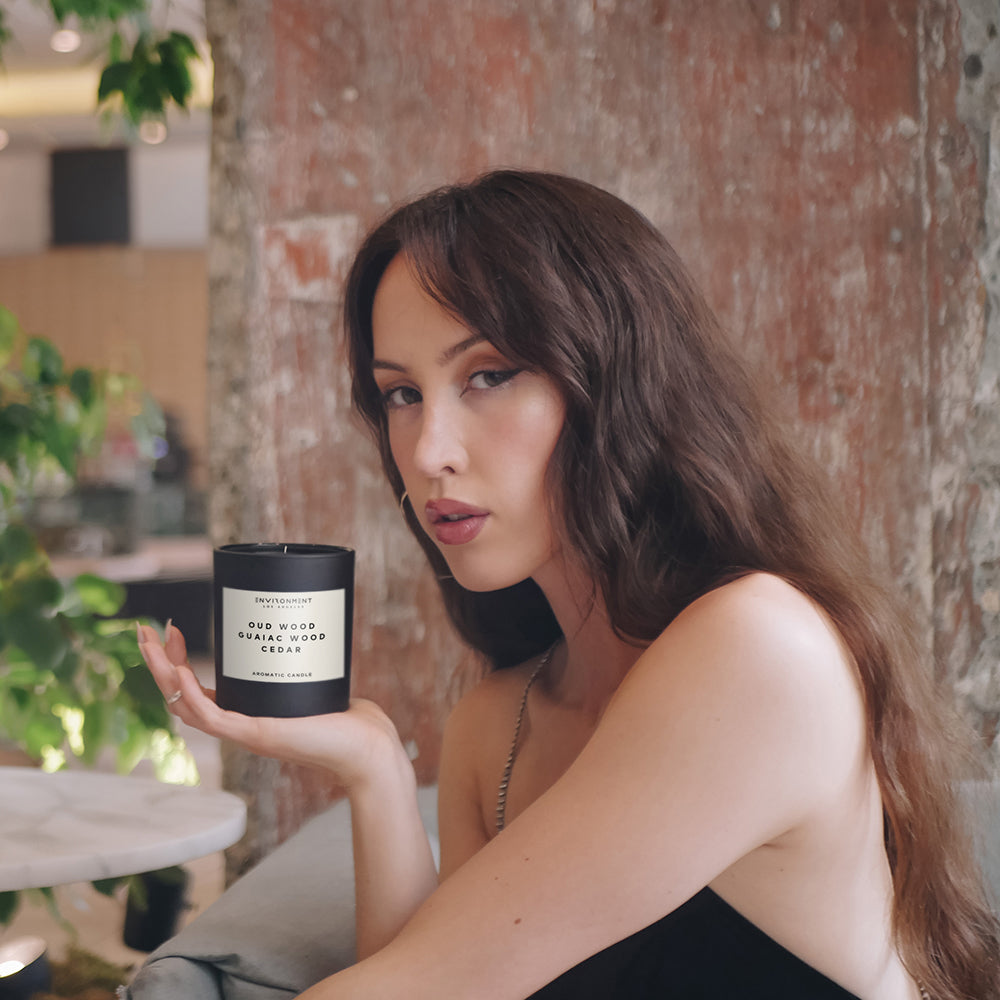 8oz Oud Wood | Guaiac Wood | Cedar Candle with Lid and Box (Inspired by Tom Ford Oud Wood®)