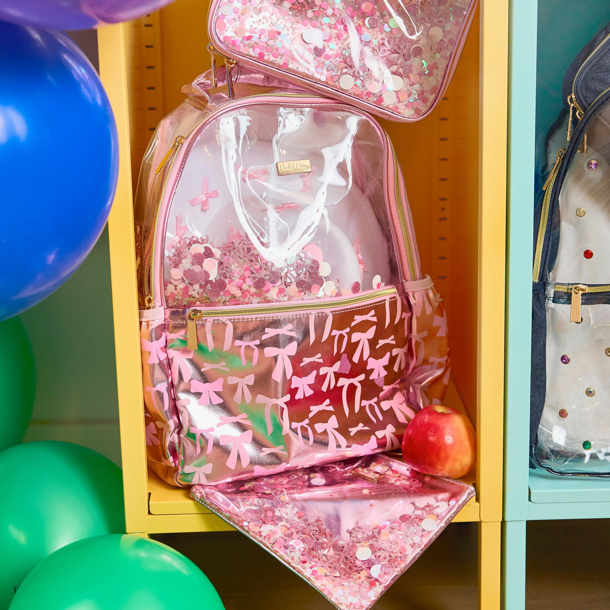 Pink Bow Confetti Everything Pouch
