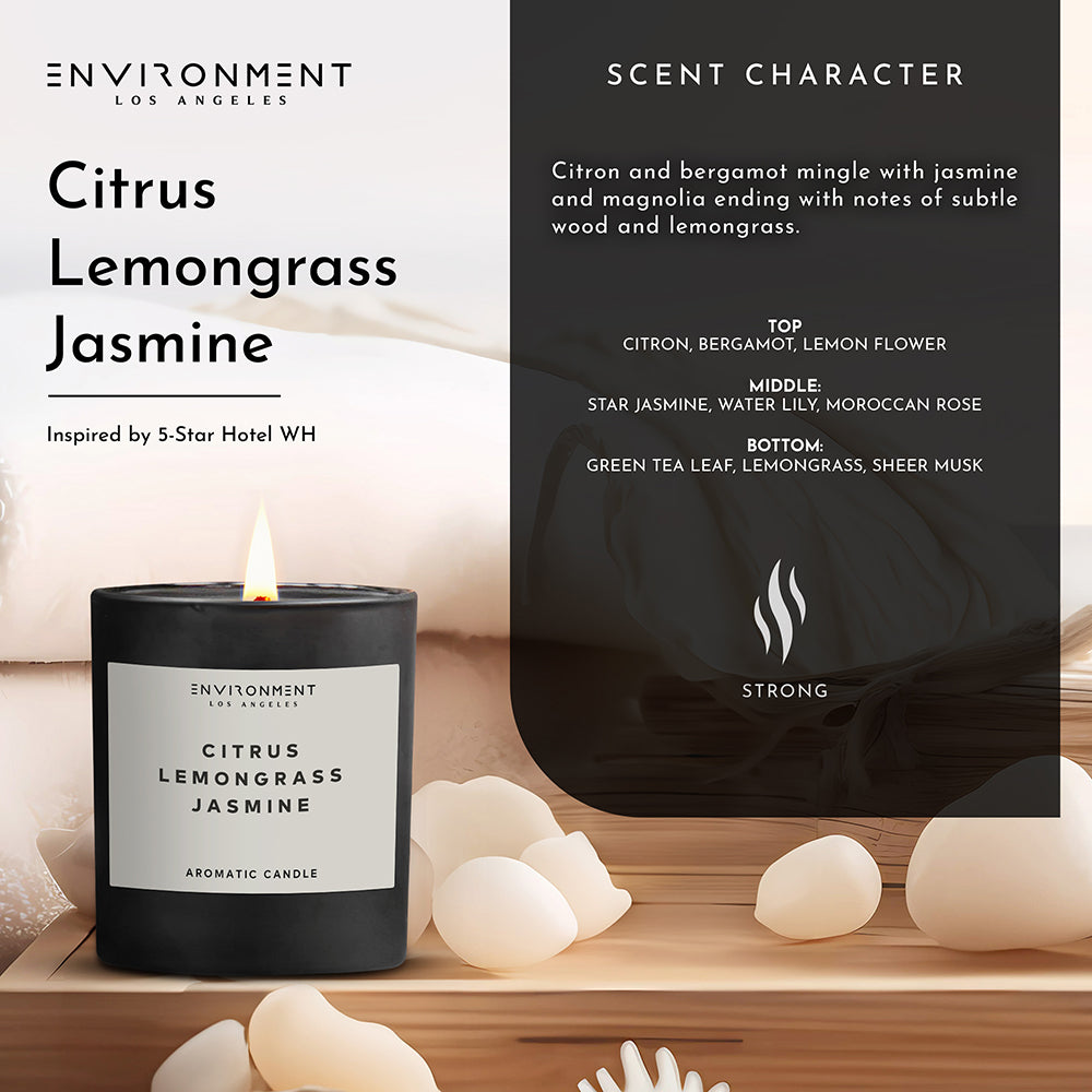 8oz Citrus | Lemongrass | Jasmine Candle with Lid and Box (Inspired by W Hotel®)