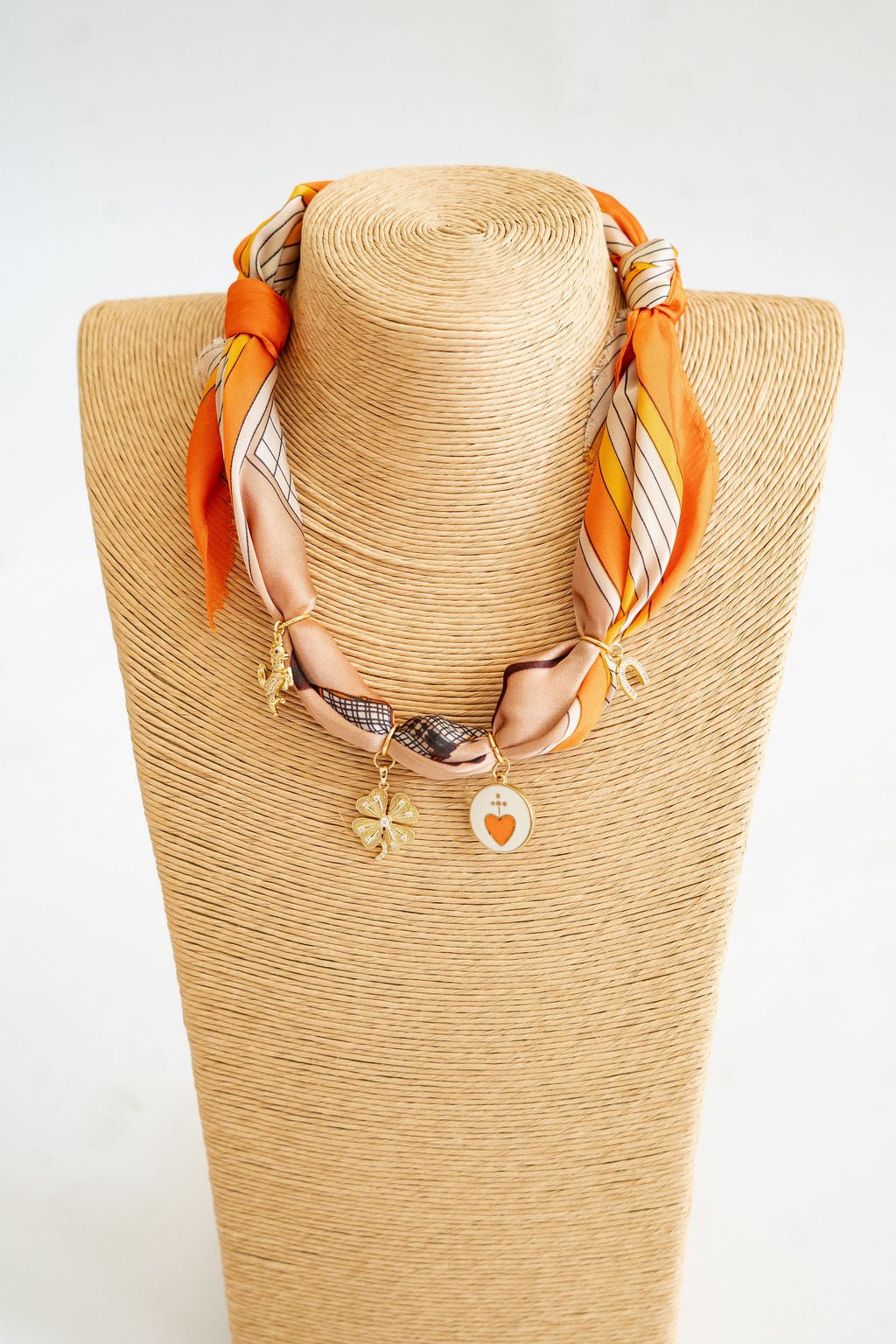 Bebe -  Horse Orange Charm - Scarf Necklace