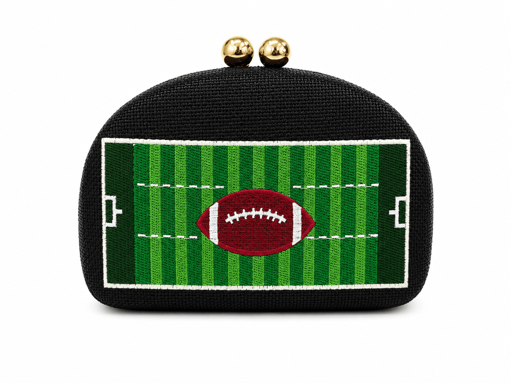 Football- Embroidered Clutch