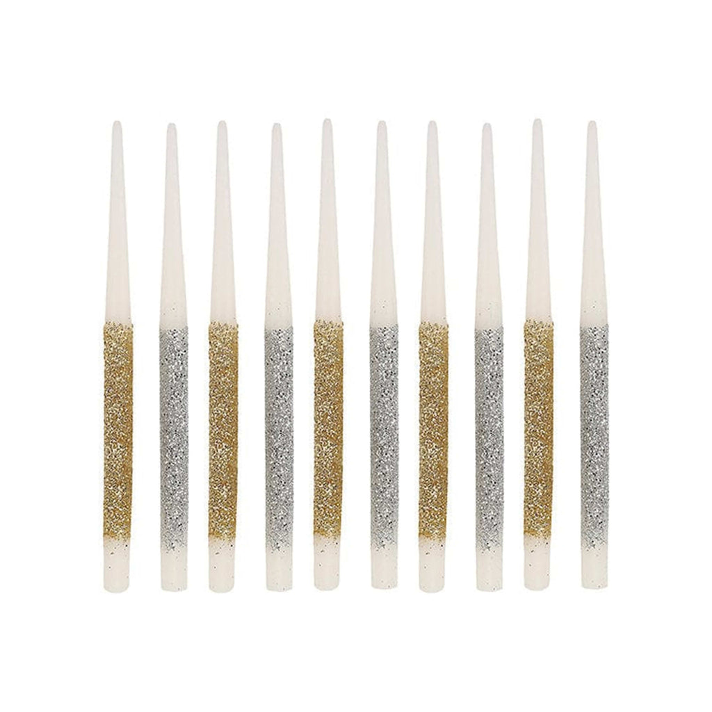 Metallic Glitter Birthday Candles (set of 10)