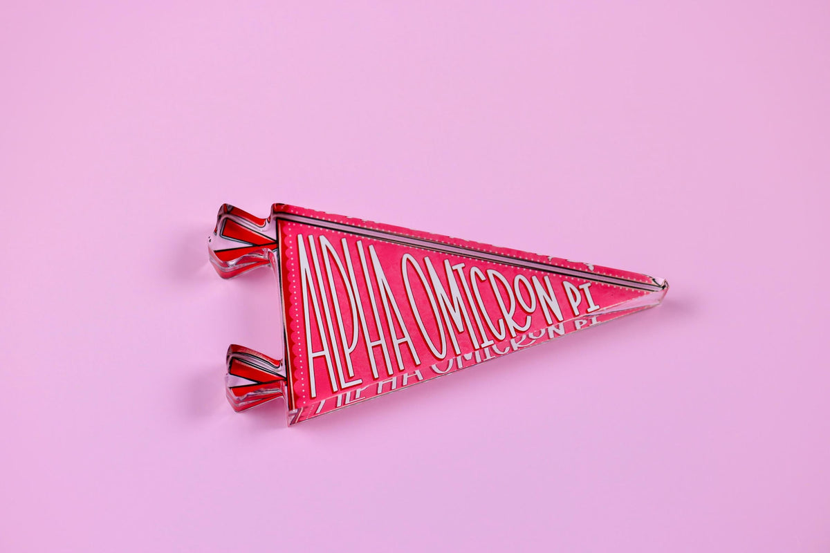 Alpha Omicron Pi Acrylic Pennant Flag Shelfie