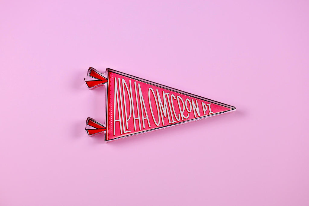 Alpha Omicron Pi Acrylic Pennant Flag Shelfie