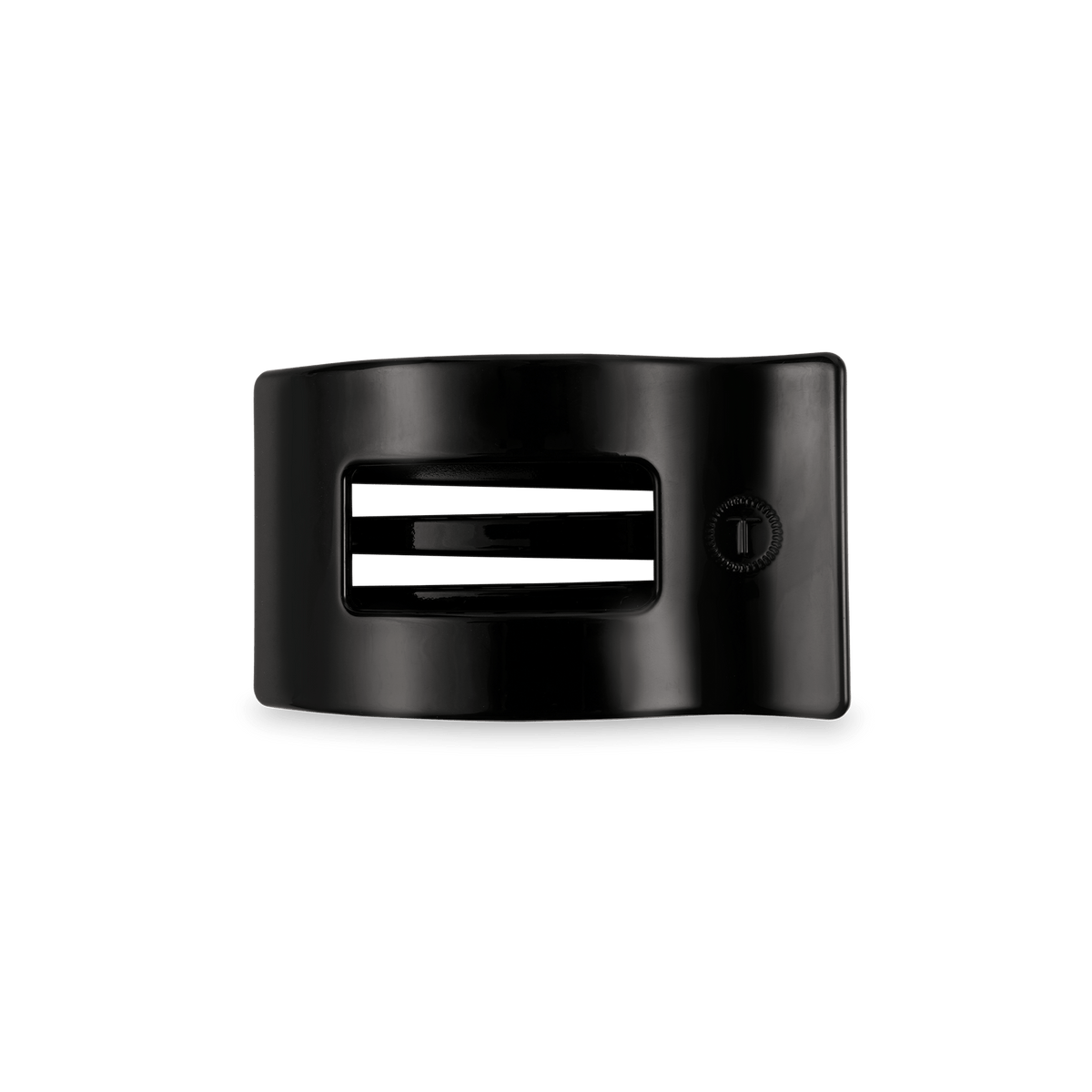 Jet Black Small Flat Rectangle Hair Clip