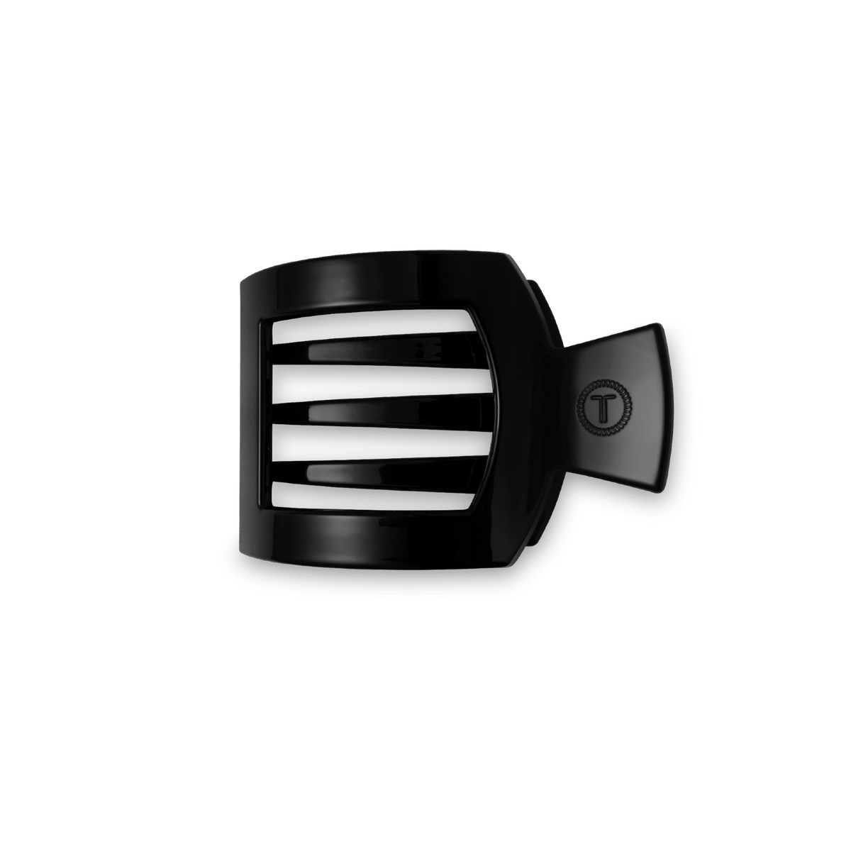 Jet Black Small Flat Square Hair Clip