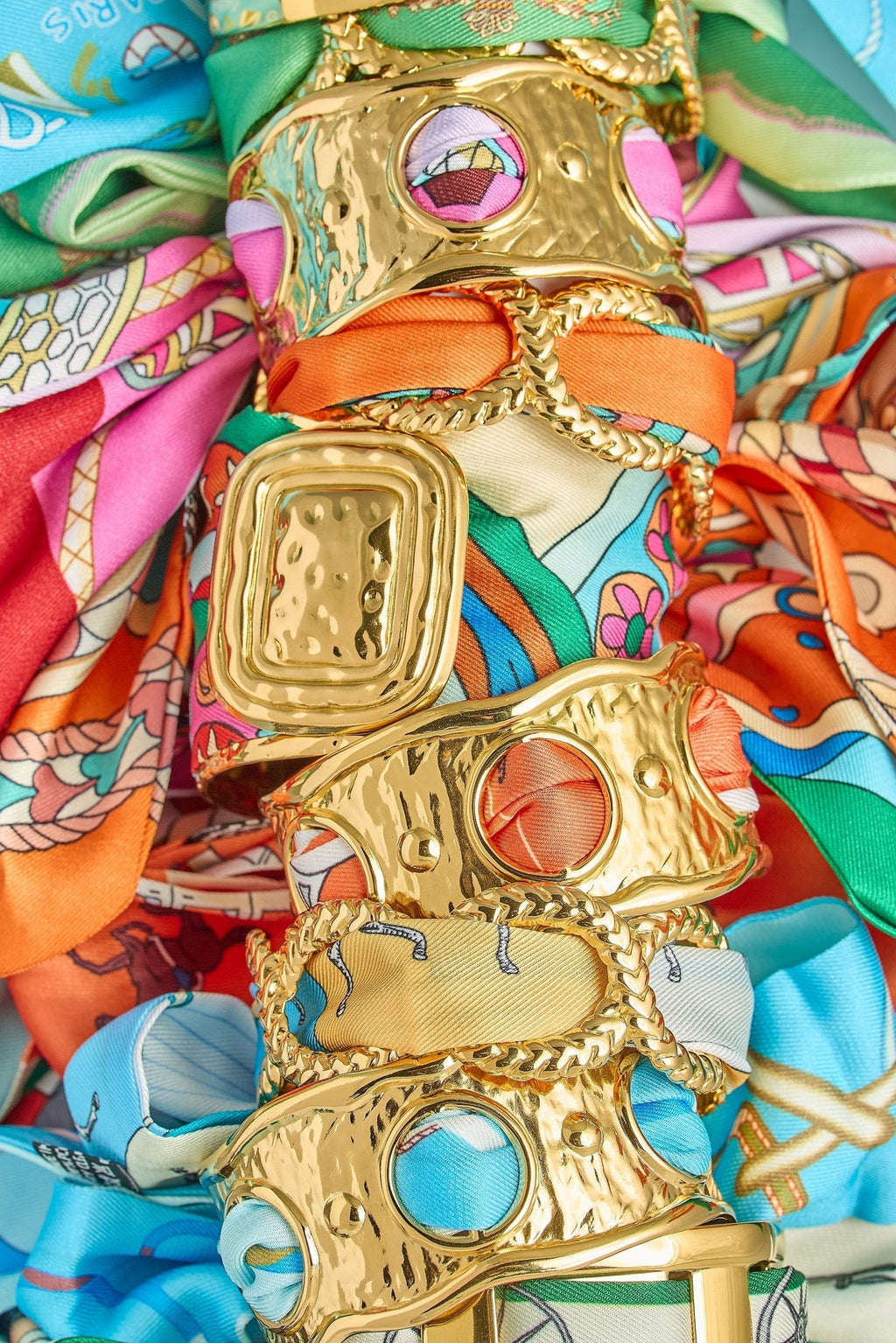 Narrow Gold Scarf Cuff - Penelope