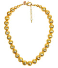 Diana Single Strand Beaded  Large Necklace - 14mm -  Brushed Gold