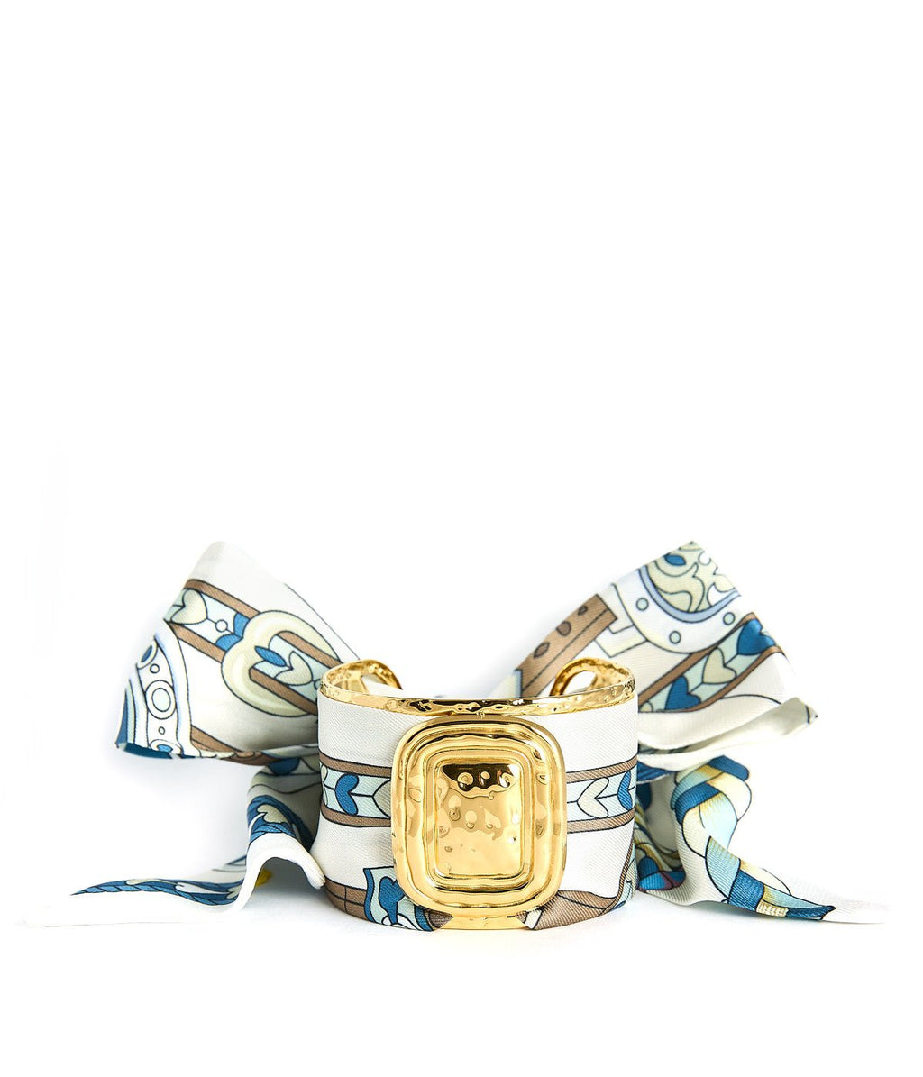 Wide Gold Scarf Cuff - Evie